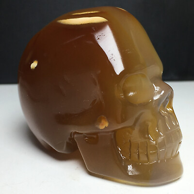 #ad 195g Natural Crystal Specimen. Agate . Hand carved.The Exquisite Skull.Healing $59.99