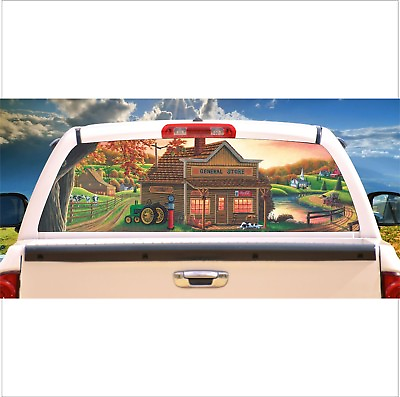 #ad Country General Store Farm Life Rear Window Graphic Truck RV Mural Tint Decal $69.99