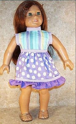 #ad Doll Clothes Made 2 Fit American Girl 18quot; inch Dress Daises Lilac NEW $9.00
