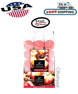 #ad 30 PCS Apple Cinnamon Tealights Candles Highly Scented Bulk 2.5 Hours Burn Time $10.99