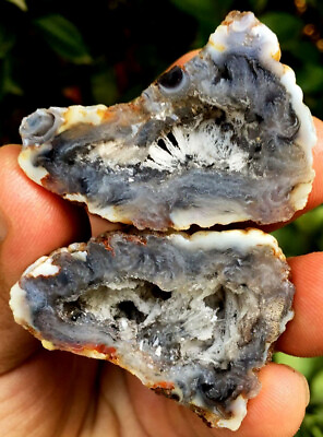 #ad 69g A pair Boutique Natural Fantastic Geode Agate Crystal SpecimenBrazil ip1538 $29.99