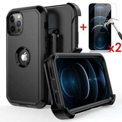 #ad For iPhone 12 Pro Max 12 Pro 12 Mini Case CoverBelt ClipGlass Screen Protector $9.99