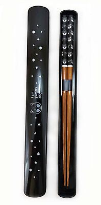 #ad 4920 Japanese Portable Chopsitcks with Case 8.75 inch Bamboo Chopsticks and ... $16.09