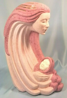 #ad Vintage Ceramic Mother amp; Child 14 inch Sculpture Austin Prod.? ? $149.99