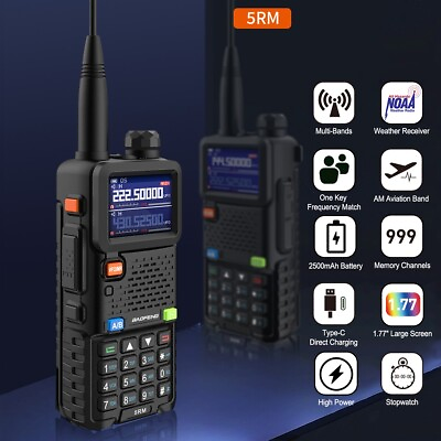 #ad BAOFENG 5RM Walkie Talkie Long Range Multi Bands Two Way Radio with TYPE C Port $34.69