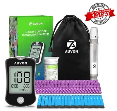 #ad Blood Glucose Meter Glucometer Monitor Check Sugar Diabetes Machine Full Kit $47.79