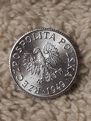 #ad Very Small Poland 1949 1 Grosz Coin 14.7mm Y#39 Eastern Europe $1.50