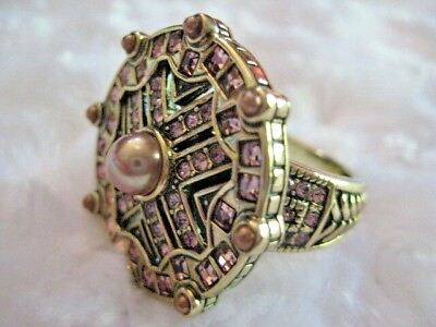 #ad HEIDI DAUS quot;Practical Beautyquot; Size 12 Crystal Simulated Pearl Ring Orig.$89.95 $62.99