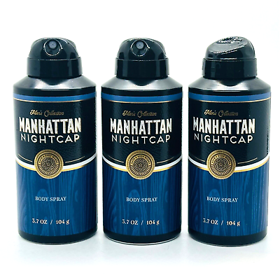 #ad 3 Bath amp; Body Works MANHATTAN NIGHTCAP Body Spray For Men Men#x27;s Collection 3.7oz $34.95
