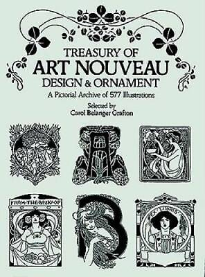 #ad Treasury of Art Nouveau Design amp; Ornament Dover Pictorial Archive GOOD $8.17