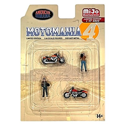#ad American Diorama 1:64 Diecast Metal Motomania 4 Figure Set $8.99