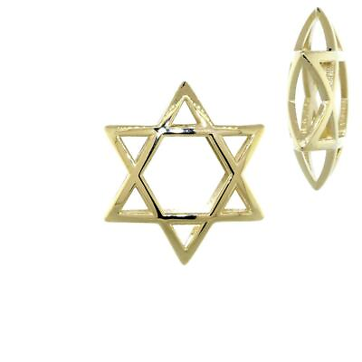#ad 21mm 3D Open Domed Jewish Star of David in 14k Yellow Gold $394.00
