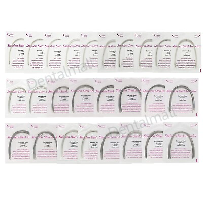#ad 100Pcs Dental Orthodontic Stainless Steel Arch Wire Ovoid Round Rectangular U L $17.99