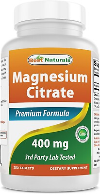 #ad Best Naturals Magnesium Citrate Citrato de Magnesio 400mg 250 Tablets $14.99