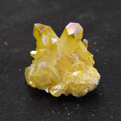 #ad 50g Natural Yellow Aura Titanium Quartz Cluster Crystal Energy Healing Specimen $6.64