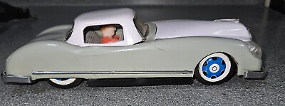 #ad Vintage Lucky Sports Car Coupe Friction Light Green Tin Litho VG Works READ $38.50
