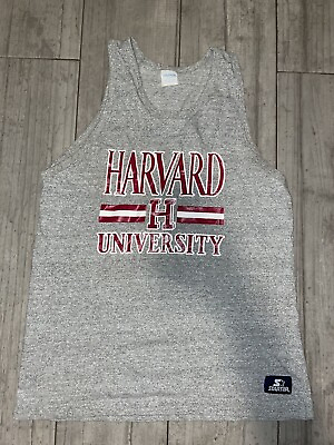 #ad Vintage 90’s Harvard University Tank Top T Shirt Starter Sz XL Gray *Used* Mens $36.99