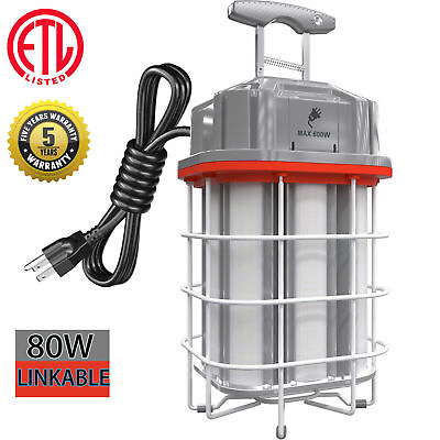 #ad 80W LED Construction Temporary Work Light For Building Job Site Lights Linkable $57.00