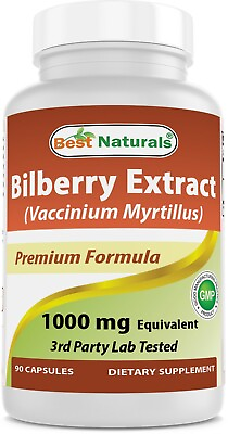 #ad Best Naturals Bilberry Extract 1000 mg 90 Capsules $9.99