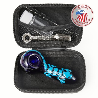 #ad 4quot; Gecko Style Tobacco Smoking Glass Pipe Collectible Handmade Pipes with Box $15.99