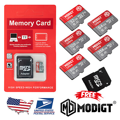 #ad 128GB 256GB Micro SD Card Memory Card TF Card with Free Adapter High Speed $79.79