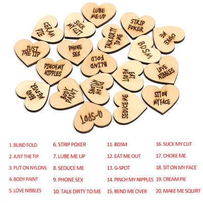 #ad 20pcs set Couples Date Night Activity Funny Tokens Wooden Pleasure Game Cards $6.43