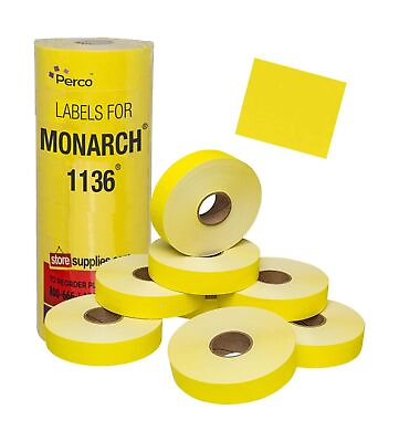 #ad Yellow Pricing Labels for Monarch 1136 Pricing Gun 8 Rolls 14000 Price Ma... $51.99