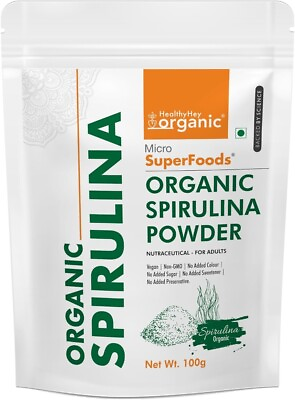#ad HealthyHey Organic Spirulina Powder Micro Superfood 100% Natural amp; Pure 100g $151.99