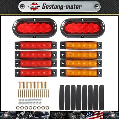 #ad 2x Upgrade Rear Waterproof Red LED Truck Boat Trailer Marker Tail Light Kit $23.12