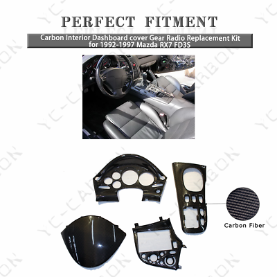 #ad Carbon Interior Dashboard cover Gear Radio Replacement for 92 97 Mazda RX7 FD3S $879.00