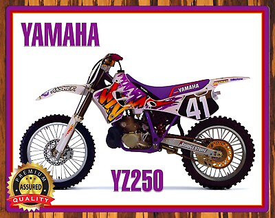 #ad 1994 Yamaha YZ250 Motocross Metal Sign 11 x 14 $27.99