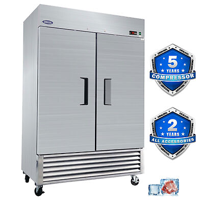 #ad 54#x27;#x27; Commercial Reach In Freezer Upright Stainless Steel Solid 2 Doors 49 Cu.ft. $2459.99