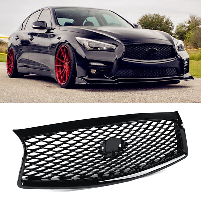 #ad For Infiniti Q50 2014 2015 2016 2017 JDM Gloss Black Front Bumper Grille Grill $45.99