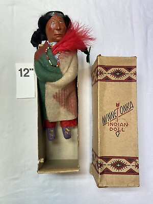 #ad Skookum Doll Chief In Original box great condition 12” High $95 $95.00