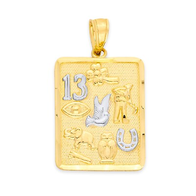 #ad Solid Gold Lucky Charm Pendant in 10 or 14k Good Luck Charm For Women $160.19