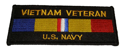 #ad VIETNAM VETERAN US NAVY WITH COMBAT ACTION RIBBON PATCH Veteran Owned Business $8.98