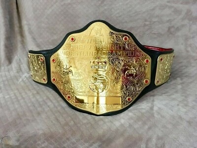 #ad Big Gold World Heavyweight Championship Wrestling Belt Replica 2mm Brass Adult $91.00