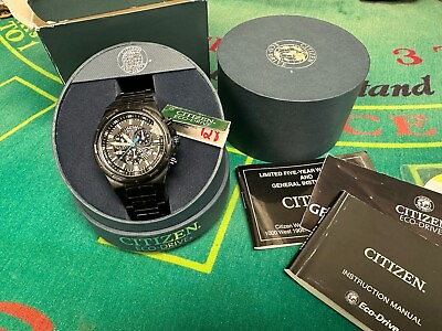 #ad Citizen Eco Drive Mens Brycen All Black Watch New in Box Retail $495 $145.00