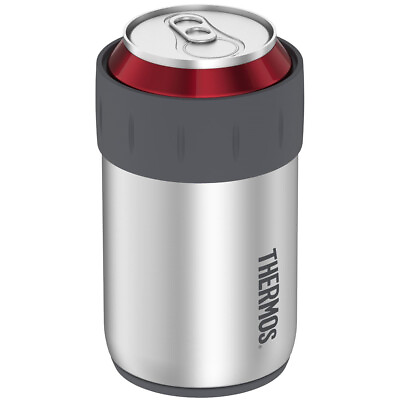 #ad Thermos 12 oz. Insulated Stainless Steel Beverage Can Insulator Silver Gray $14.75