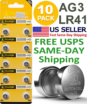 #ad #ad 10 Pack AG3 LR41H 392H LR376 CX42 1.5V Alkaline Battery Watch USA SHIP pcs aid $2.32