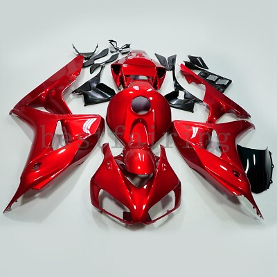 #ad Glossy Red Fairing Kit For Honda CBR1000RR 2006 2007 ABS Injection Bodywork 07 $376.99