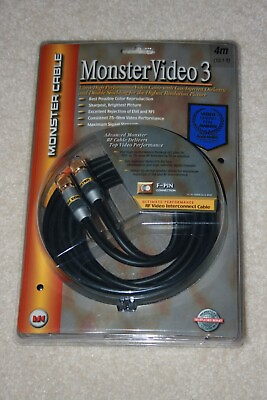 #ad Monster Cable: Monster Video 3 F Pin connector coaxial cable 4meters 13.1 ft $8.00