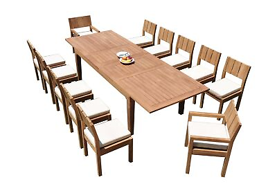 #ad DSVR A Grade Teak 13pc Dining Set 122quot; Caranas Rectangle Table Chair Outdoor $4898.14