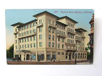 #ad Berkeley California Shattuck Hotel Avenue Postcard c1910 Unused $6.50
