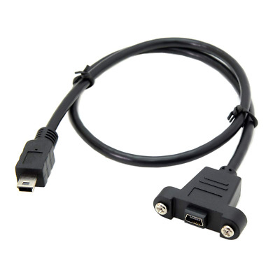 #ad Panel Mount Type Mini USB 5Pin Male to Female Extension Adapter Cable W $14.99