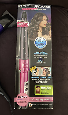 #ad Conair Brand New Tourmaline Infiniti Pro Ceramic Curling Wand With Gloves amp; Comb $19.99