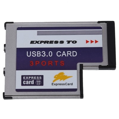 #ad 3 Port USB 3.0 Express Card 54mm PCMCIA Express Card for Laptop NEW Q8A4 $13.29