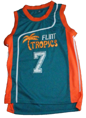 #ad Coffee Black #7 Semi Pro Movie Basketball Jersey Flint Tropics Jersey Medium Blu $17.99