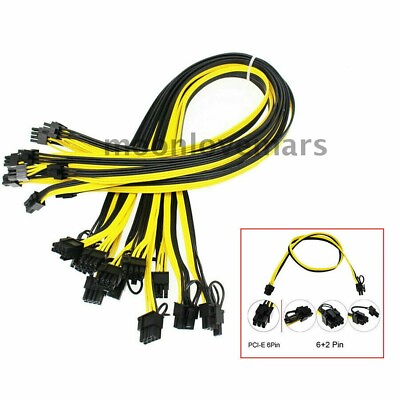 #ad #ad 10pcs 50cm Quality Breakout Cable 6Pin to 8Pin 62Pin PCI E Cable 18AWG Mining $17.43