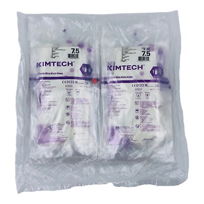 #ad 20 Pairs Sterile White Nitrile Gloves Kimtech G3 12” 6 Mil Size 7.5 EXP: 2027 $22.75